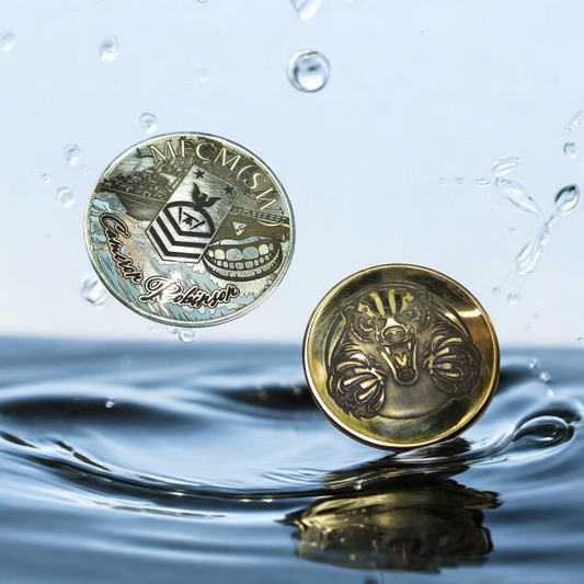 Laser Engraved Brass "Challenge" Coins image 0