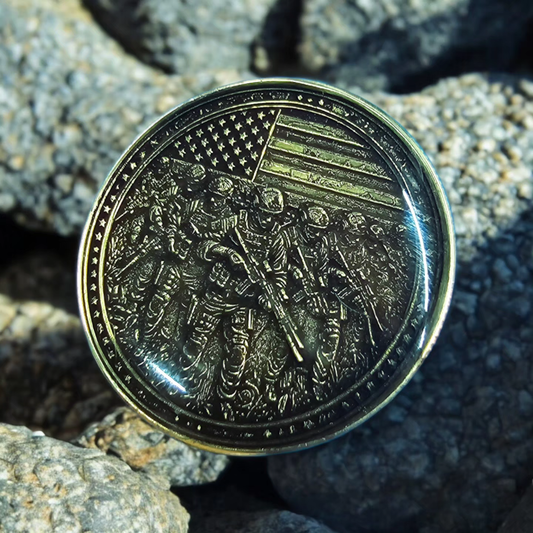 Epoxy Coated Laser Engraved Brass "Challenge" Coins image 0