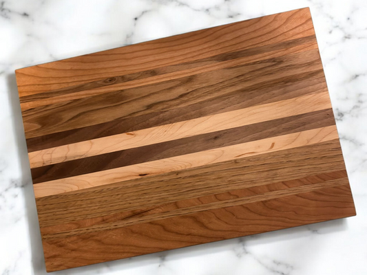 Veteran-owned brand luxury end grain cutting board handcrafted from various hardwoods