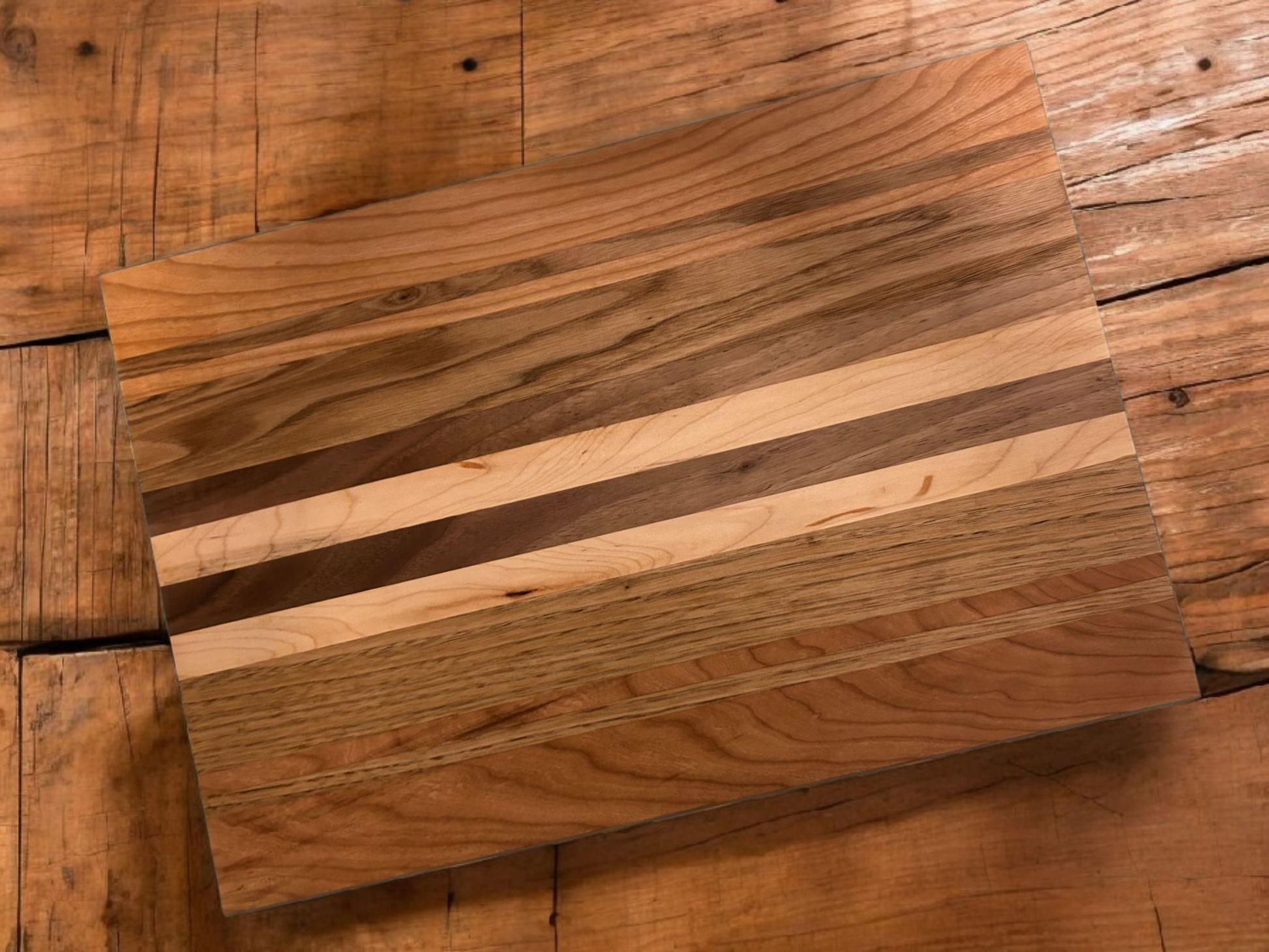 Veteran-owned brand luxury end grain cutting board handcrafted from various hardwoods