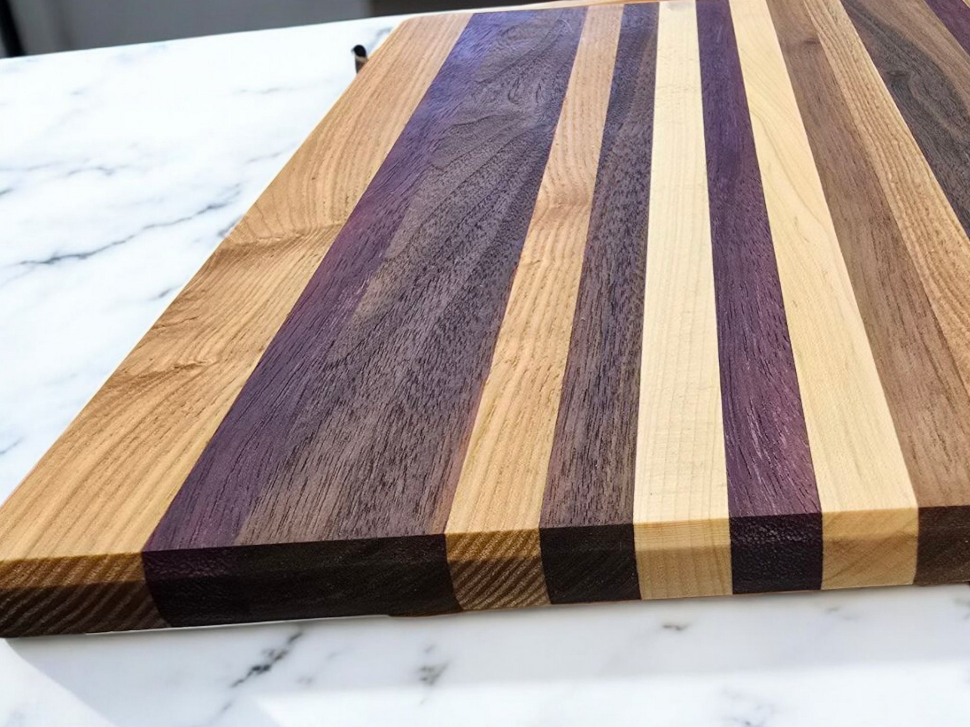 Veteran-owned brand luxury end grain cutting board handcrafted from various hardwoods