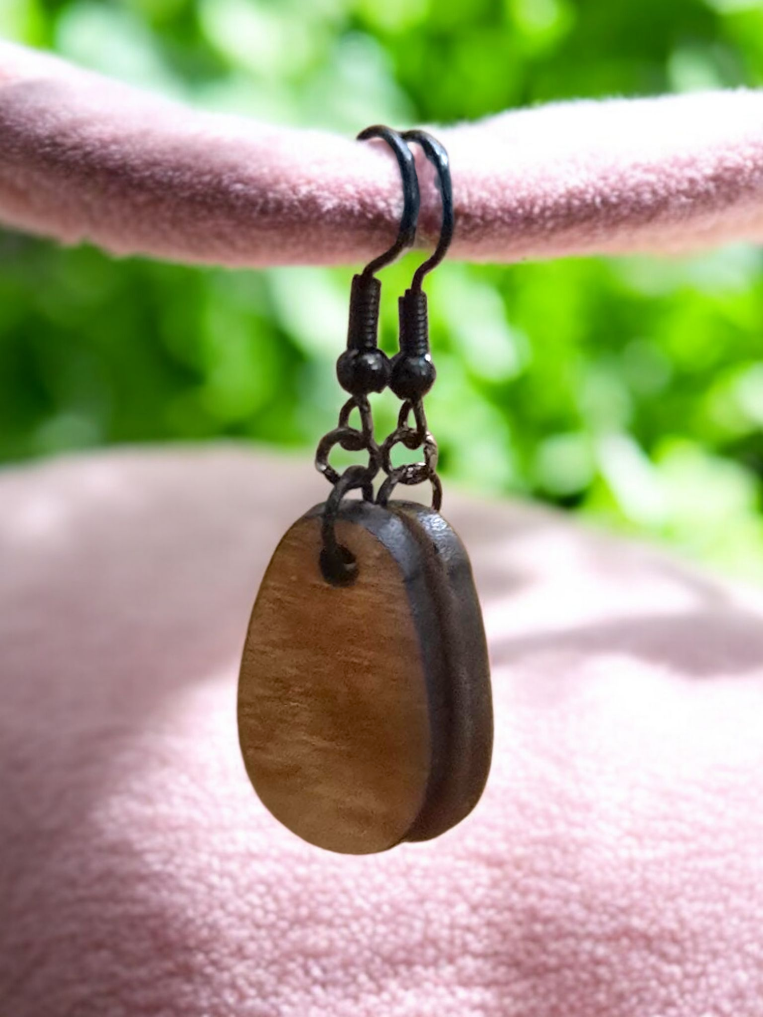 Handmade exotic wood earrings crafted by a veteran-owned small business.