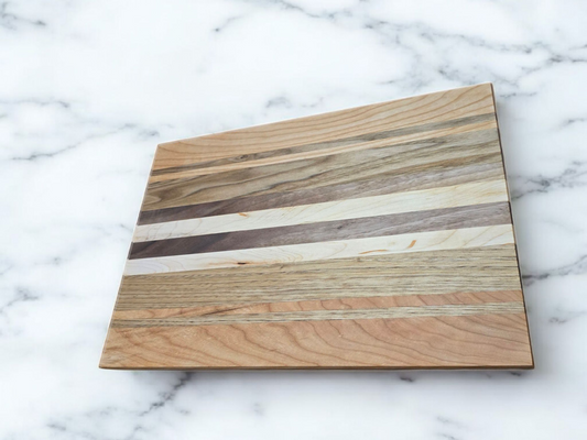 Veteran-owned brand luxury end grain cutting board handcrafted from various hardwoods