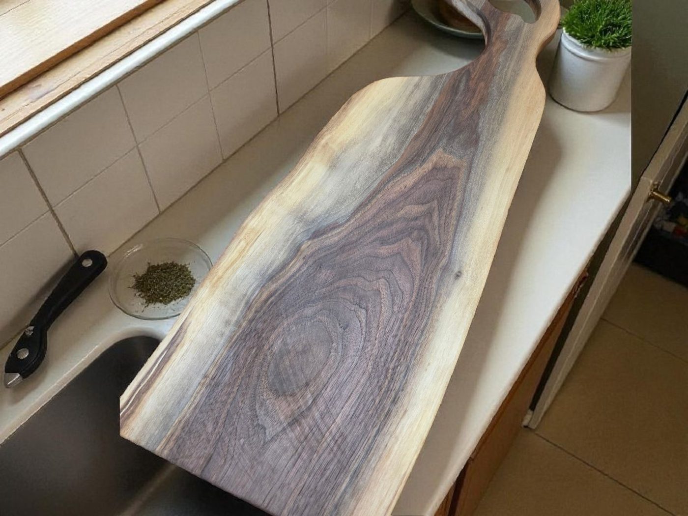 Natural wood serving board