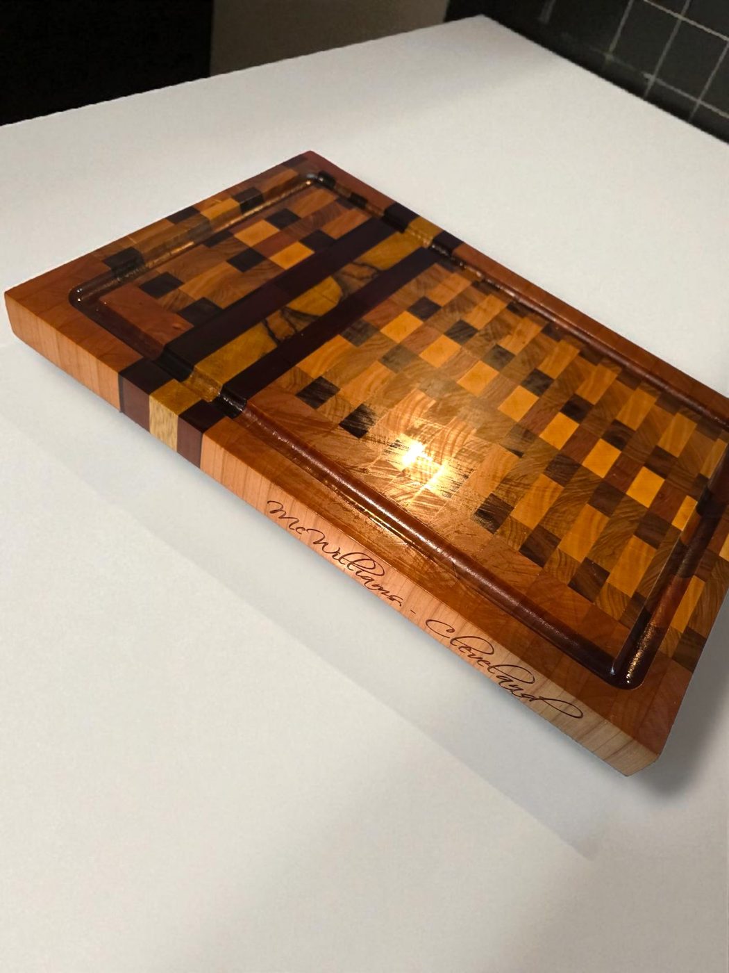 Handcrafted end-grain cutting board