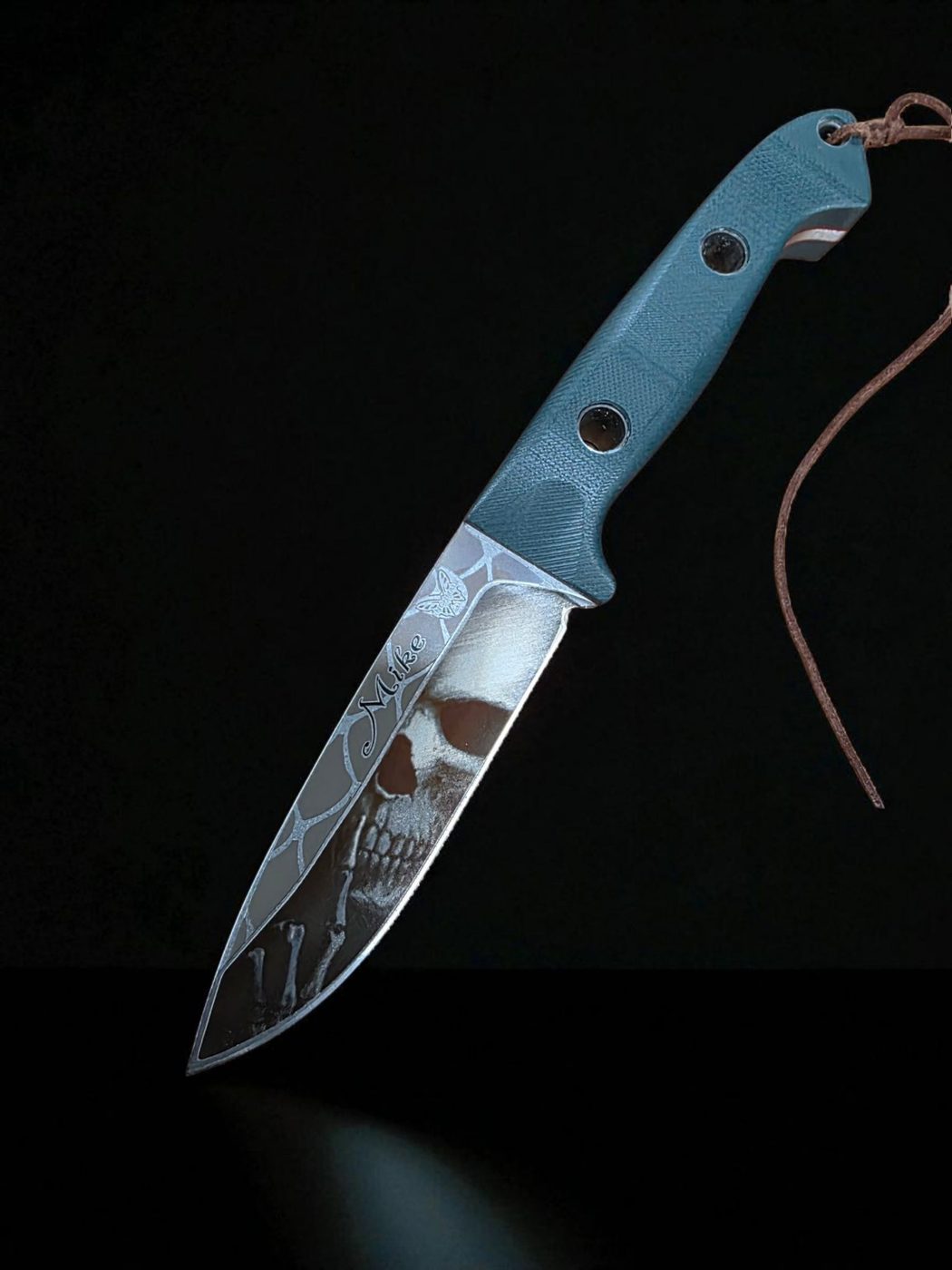 Custom laser engraved knife